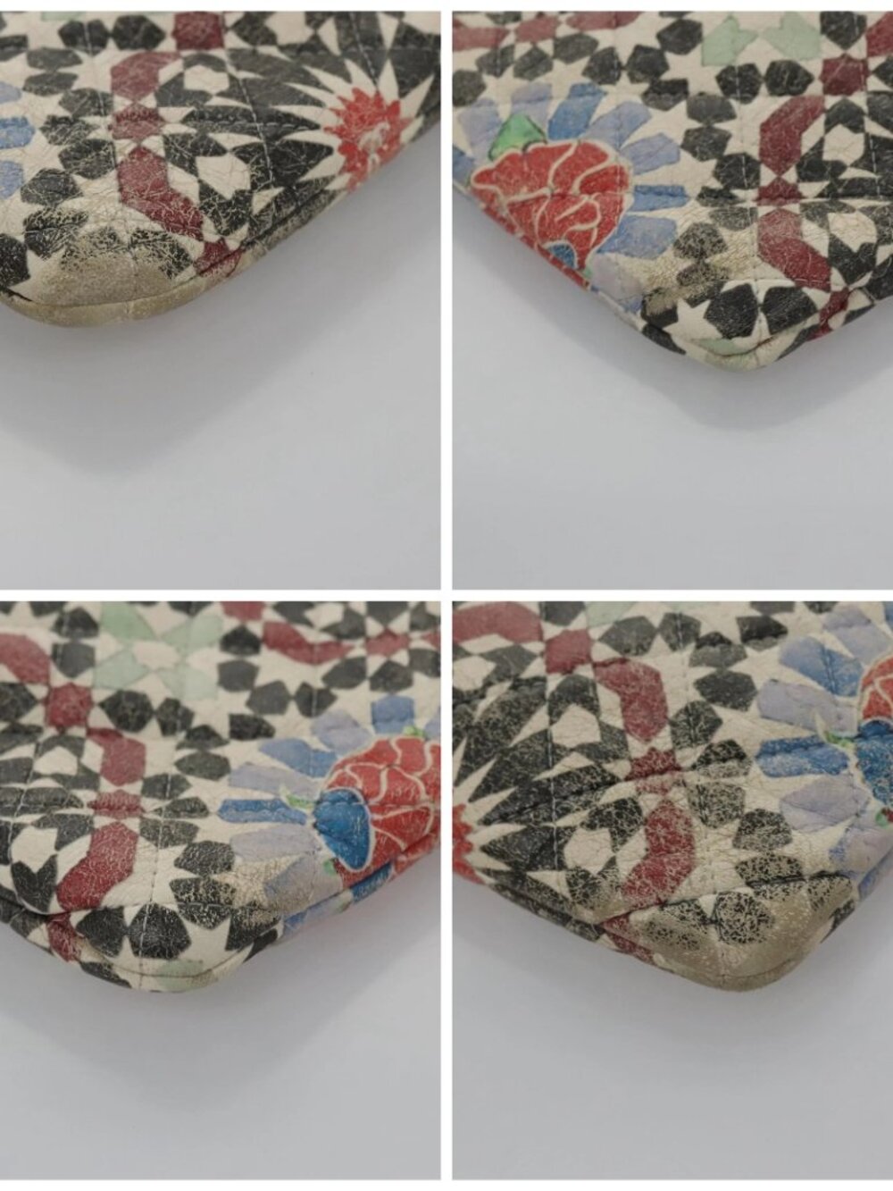 CHANEL Matelasse Clutch Bag Lamb Skin Multicolor CC Auth 112262 - Picture 14 of 16